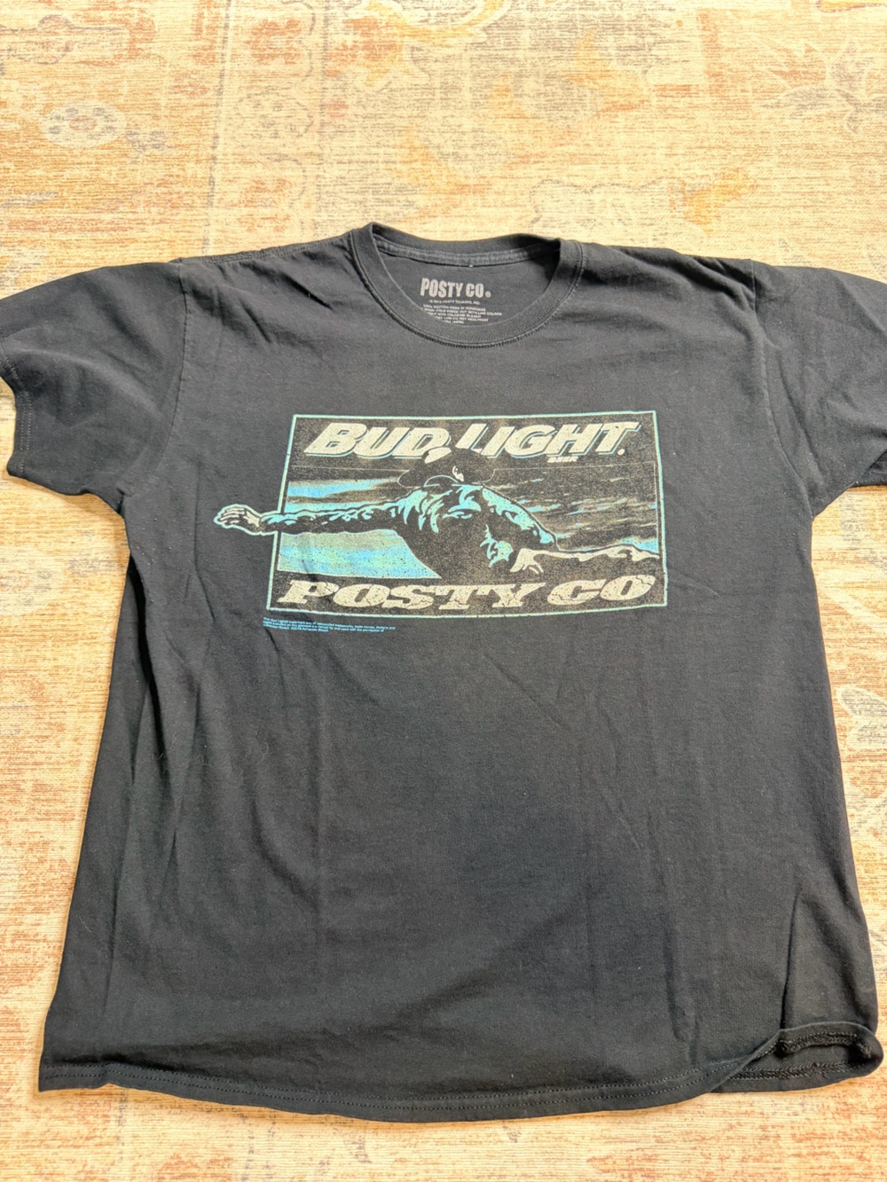 Bud Light x Posty Co. Black Graphic Short-Sleeve Tee